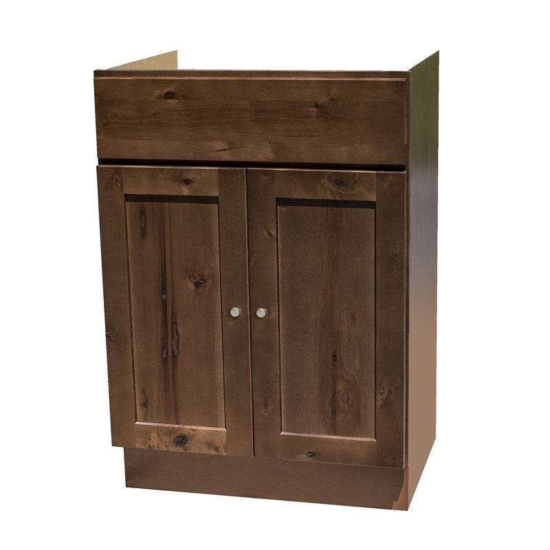 24'' shaker style vanity cabinet, Walnut Stained