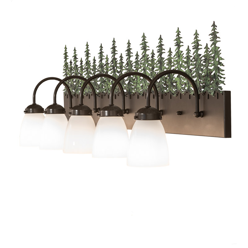 Meuble-lavabo 5 lumières 48 "de large 48", Bronze intemporel / vert, H 12,75 po x l 48 po x P 8 po