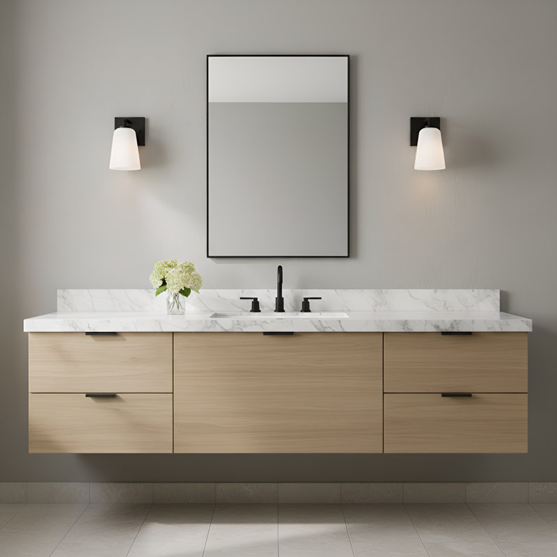 Petit meuble-lavabo Miles de génération Lighting , Nuit noire, Blanc