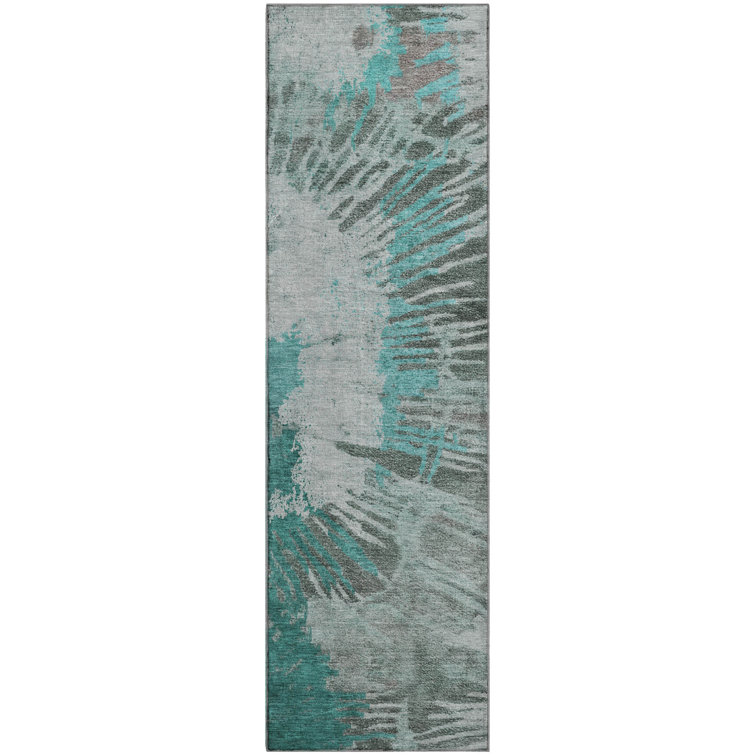 Premium Machine Washable Cerrito Teal Rug