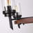 5 - Light Dimmable Wood Cylinder Chandelier Bubble Glass
