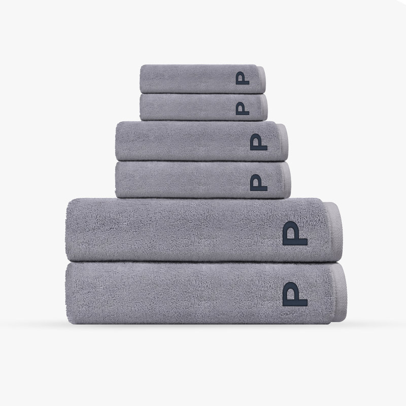 Monogrammed Cloer 6 pcs Turkish Towels Set, P, Silver