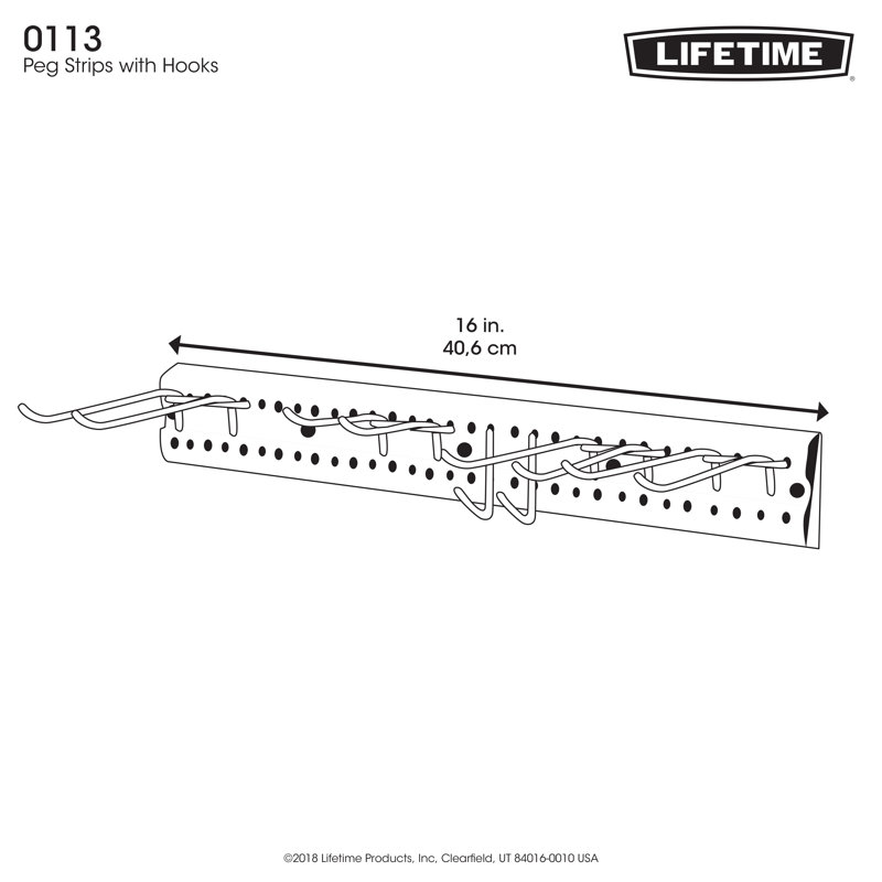 16 In. Peg Strips With Hooks