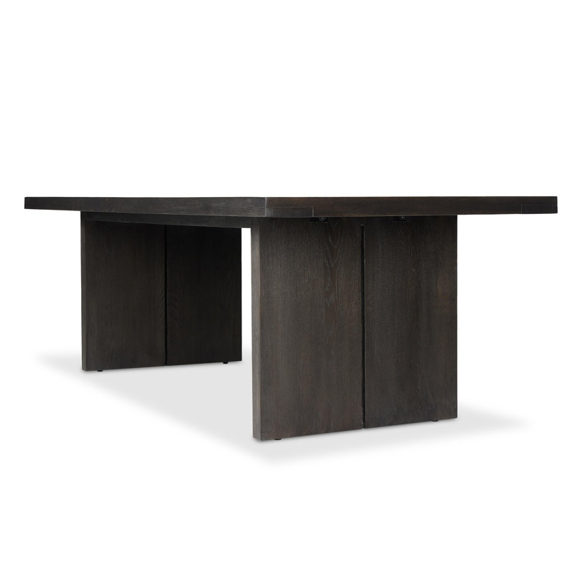 Warby Solid Oak Dining Table, Worn Black