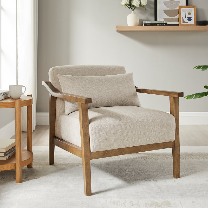 Chaise d'appoint rembourrée Copperleaf, Tissage naturel d'avoine naturelle