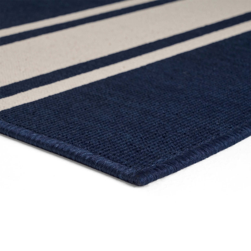 Navy Rectangle Polypropylene 5'3" X 7' Rug