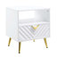 Table de bout rectangulaire contemporaine avec pieds en métal Gaines-517185179