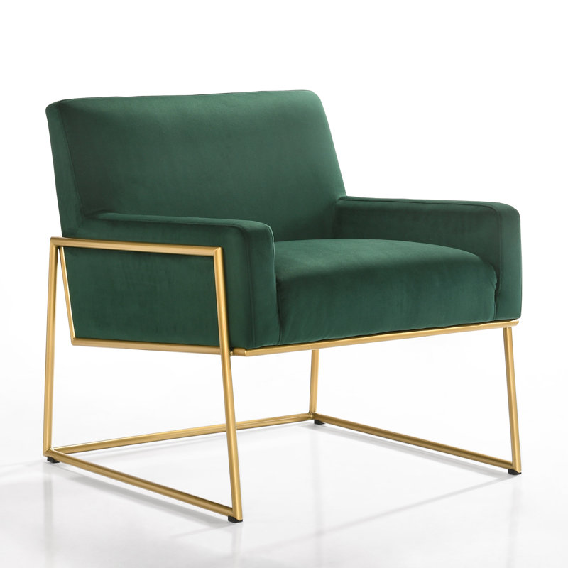 Milano Upholstered Armchair, Green Velvet