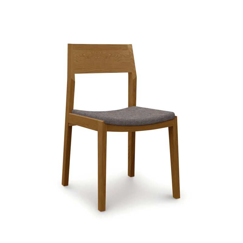 Iso Side Chair, Sterling Polyester, Saddle Cherry
