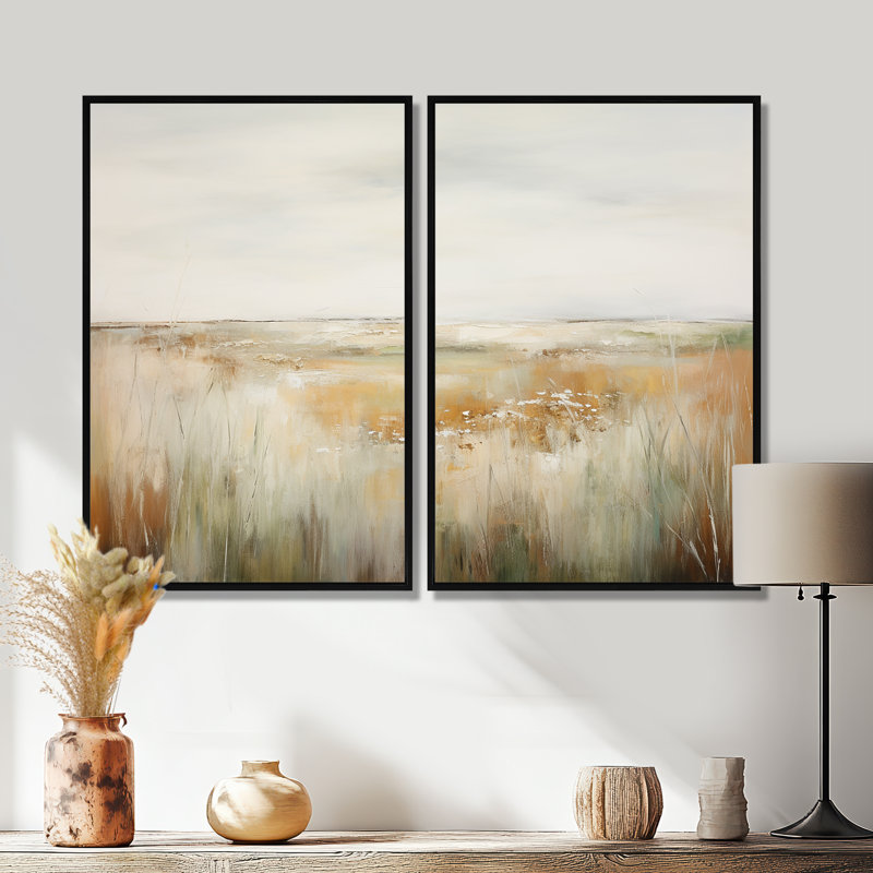 Art mural sur toile Meadow Grasslands, Black, 36" H x 48" W, Framed Print without Mat