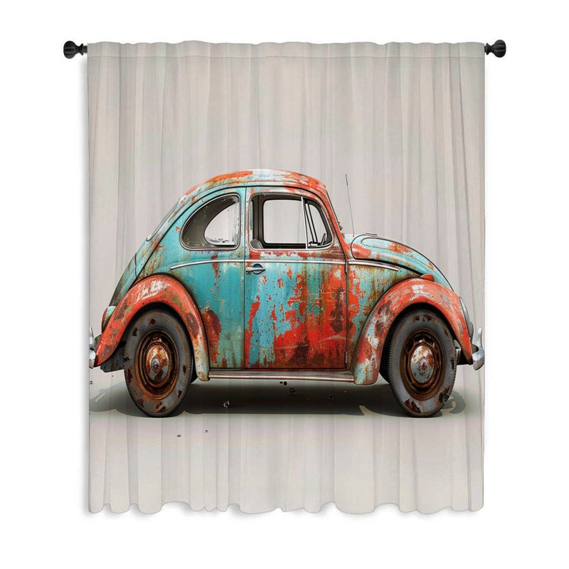 Rideau transparent en polyester Manami, L 50 po x L 84 po