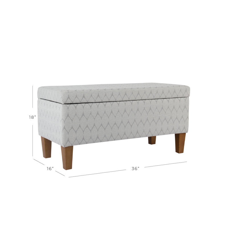 Genoveva Upholstered Storage Bench, Gray Abstract, Brown