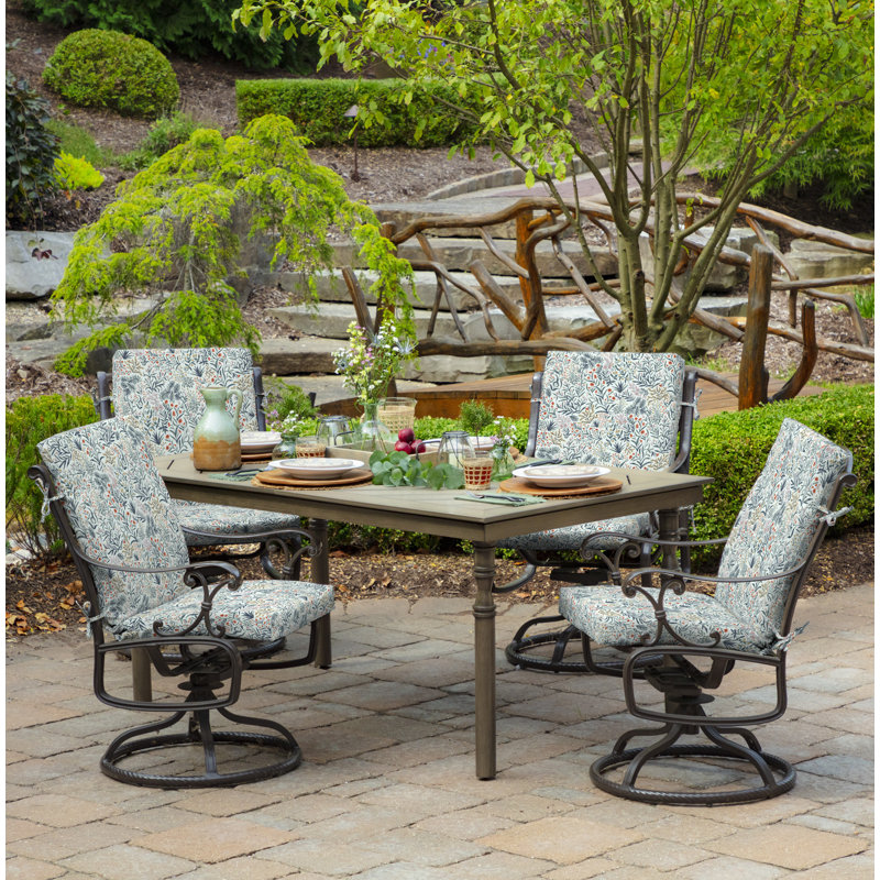 Millennial Valois Leaf Outdoor Highback Dining Chair Cushion