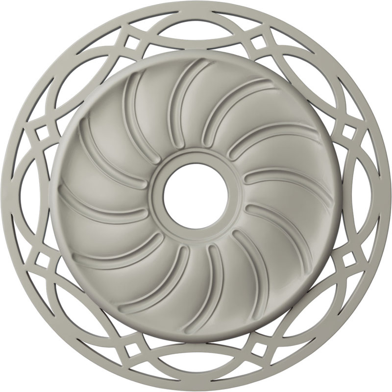 Endurathane Loera Ceiling Medallion, 26 5/8"OD x 4 1/2"ID x 1 3/8"P (Fits Canopies up to 6 1/4"), Hand-Painted Pot of Cream Finish