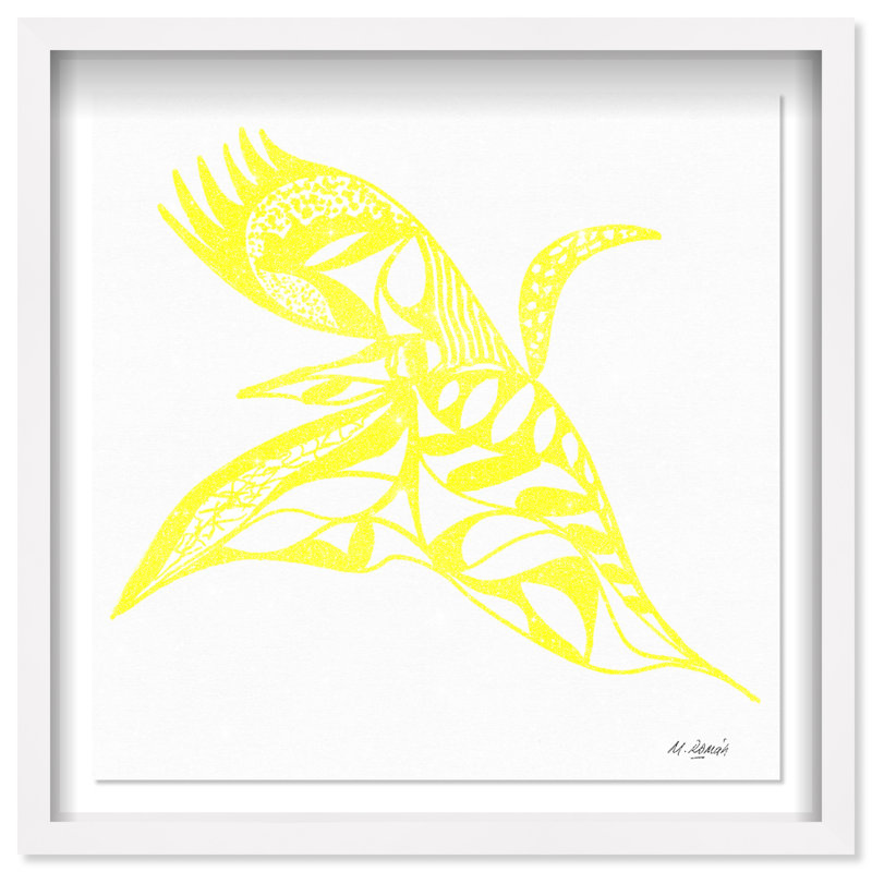 Manuel Roman - Swan Dance Shadowbox Animals Print by Oliver Gal, Black Frame, 12 x 12, 41.5"H x 41.5"W, White Shadowbox