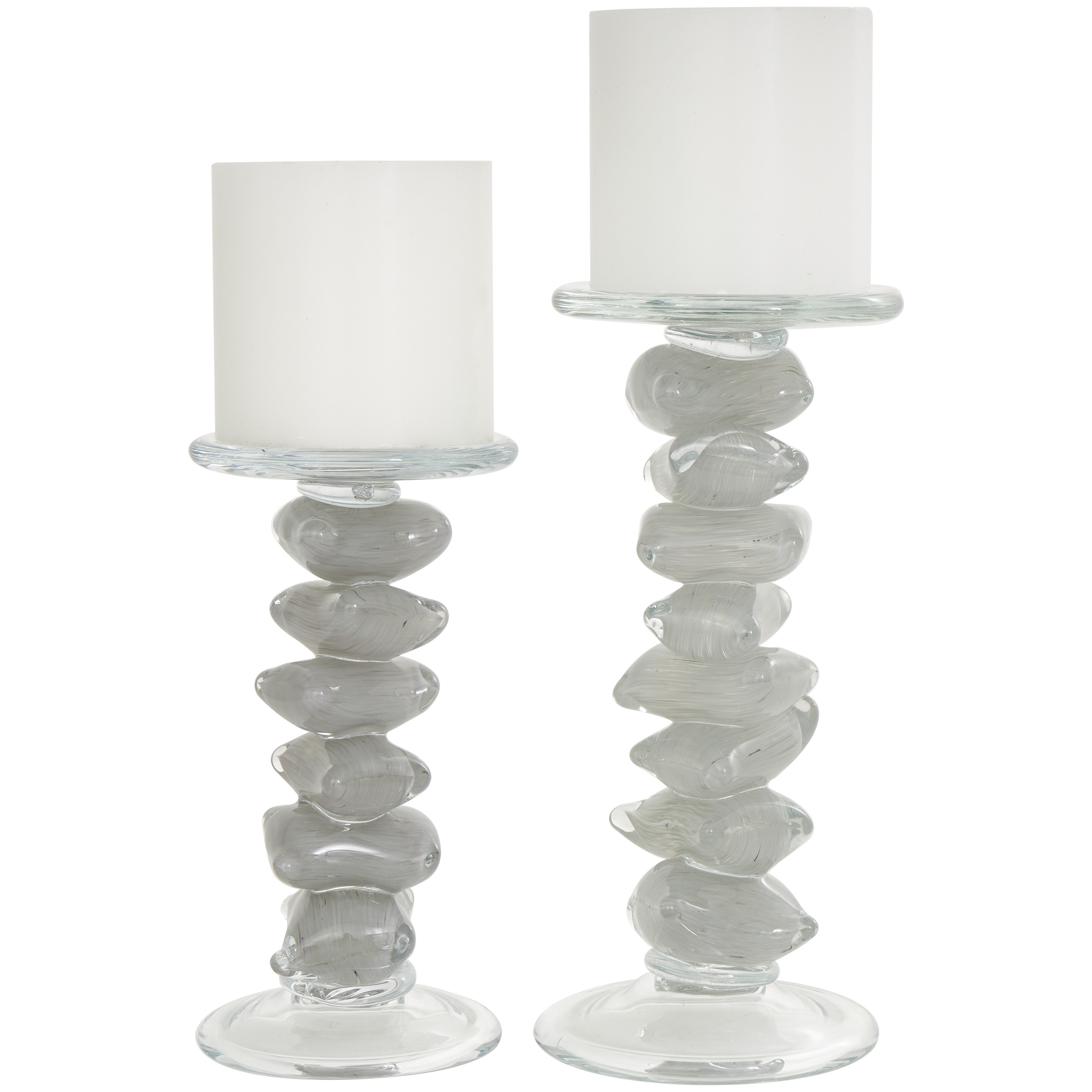 Multi Stone Heart Jeweled 4x4 Candle Holder Vase