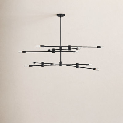 Jordy 12-Light Steel Sputnik Linear Chandelier