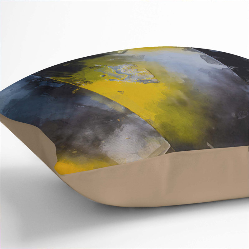 Fever Fever in Abstract Cushion with Filling, 40cm H x 40cm W x 15cm D, Stone
