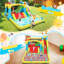 Jeu gonflable intérieur / extérieur avec 3 toboggans, mur d'escalade, aire de saut et zone de saut