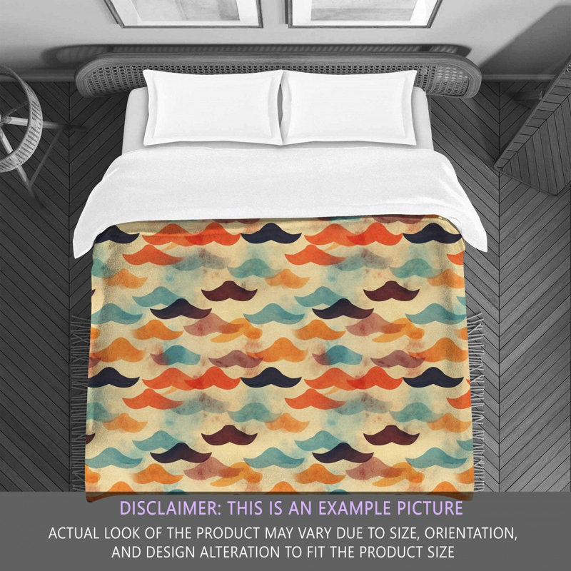 Hipster Mustache Comforter, King Comforter
