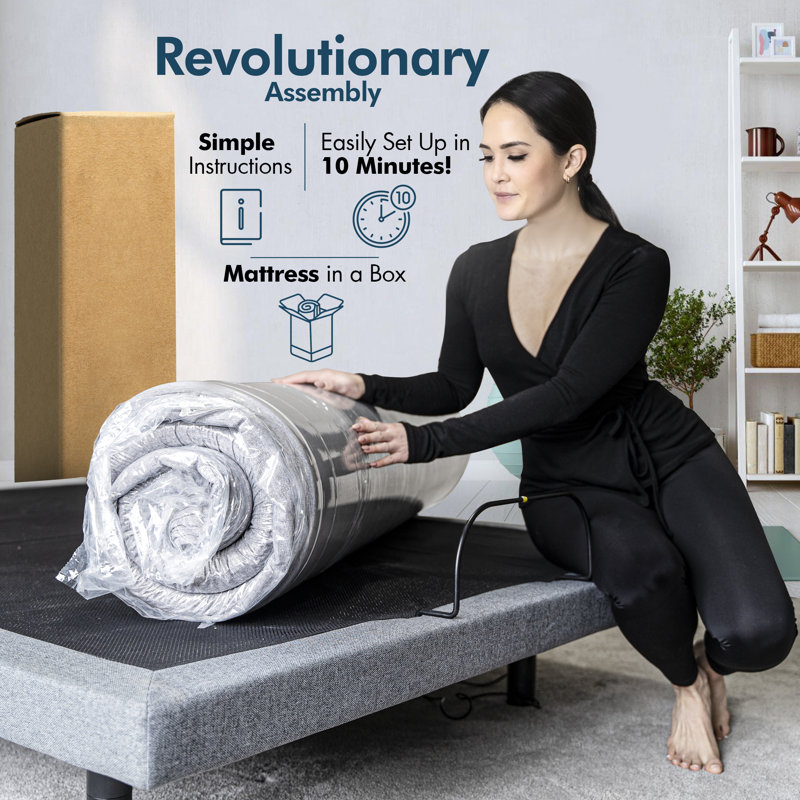 Massapequa Twin XL Massaging Adjustable Bed with Remote 12 Inch Memory Mattress Included