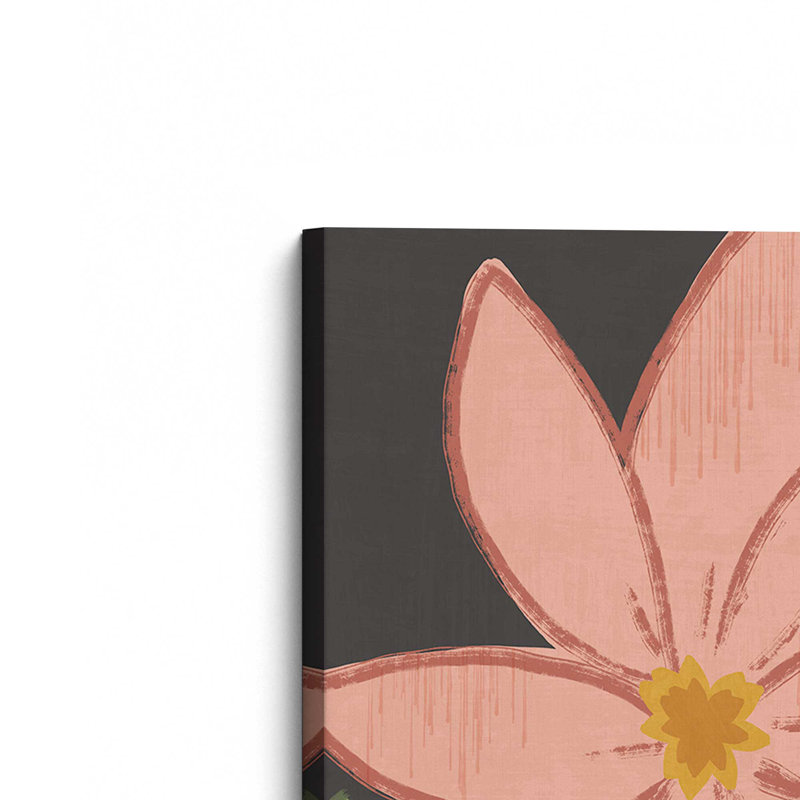 «Bold Petals II Dark» par Véronique Charron, reproduction d'art sur toile, H 48 po x l 36 po