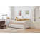 Guinette Upholstered Twin Daybed with Trundle and Headboard Shelf