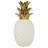 White And Gold Porcelain Pineapple Table Decor Sculpture