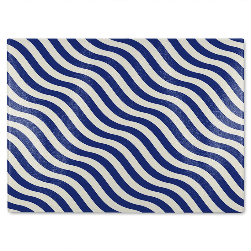 Wavey Lines Glass Chopping Board, 40cm L x 28cm W