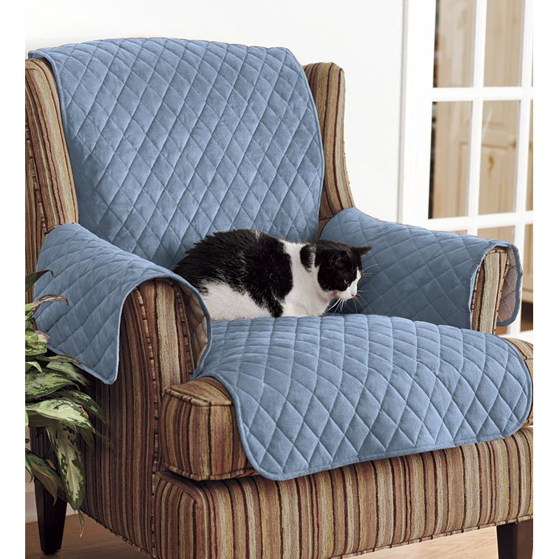 T-Cushion Loveseat Slipcover, 87.5" W, Red