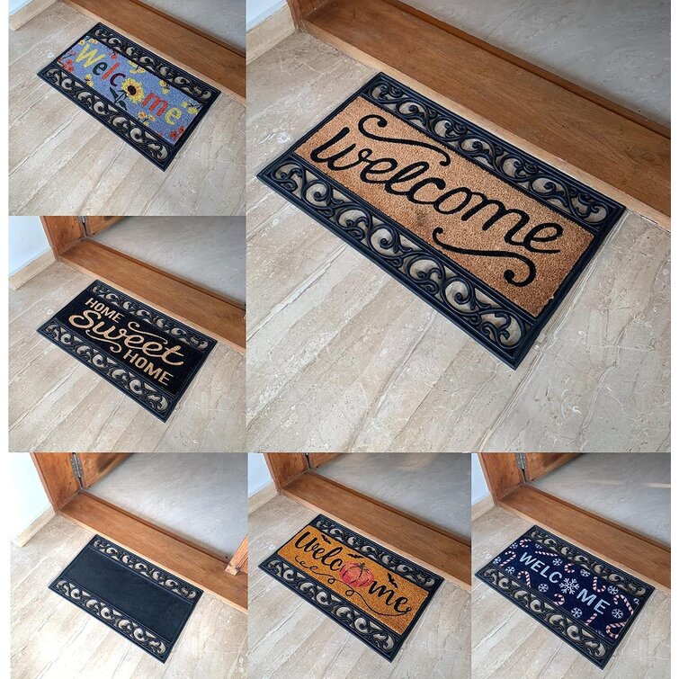 Astoria Grand Four Seasons Interchangeable Doormat, Includes 5 Interchanging Welcome Mats Made from Natural Coir & 1 Rubber Tray - 30 x 18 Astoria G