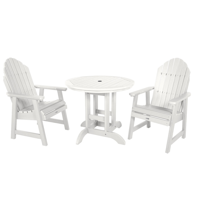 Lynn 2-Person 36" Round Dining-Height Bistro Set, White