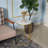Lonan C Shape Metal Frame End Table with Marble Top