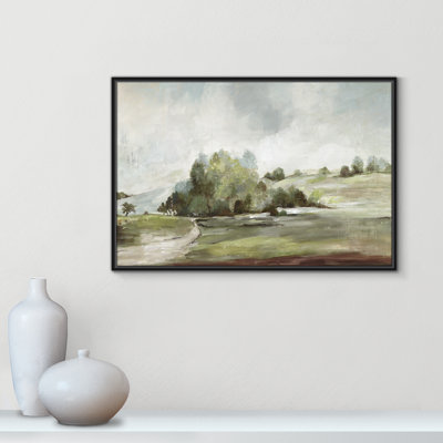 «Green Country Road» par Allison Pearce - reproduction encadrée sur toile
