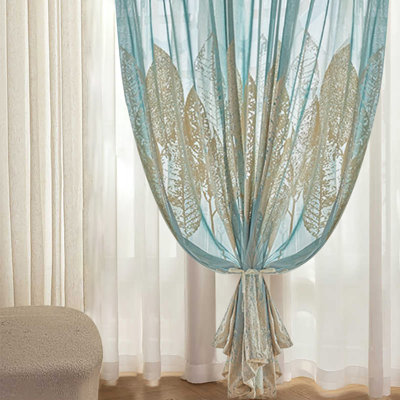 Semi-Sheer Curtain For Living Room Bedroom, Grommet Top Window Curtain,1 Panel