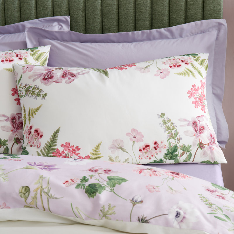 Serenity Garden Reversible 200 Thread Count Cotton Cotton Floral Duvet Cover Set with Pillowcases