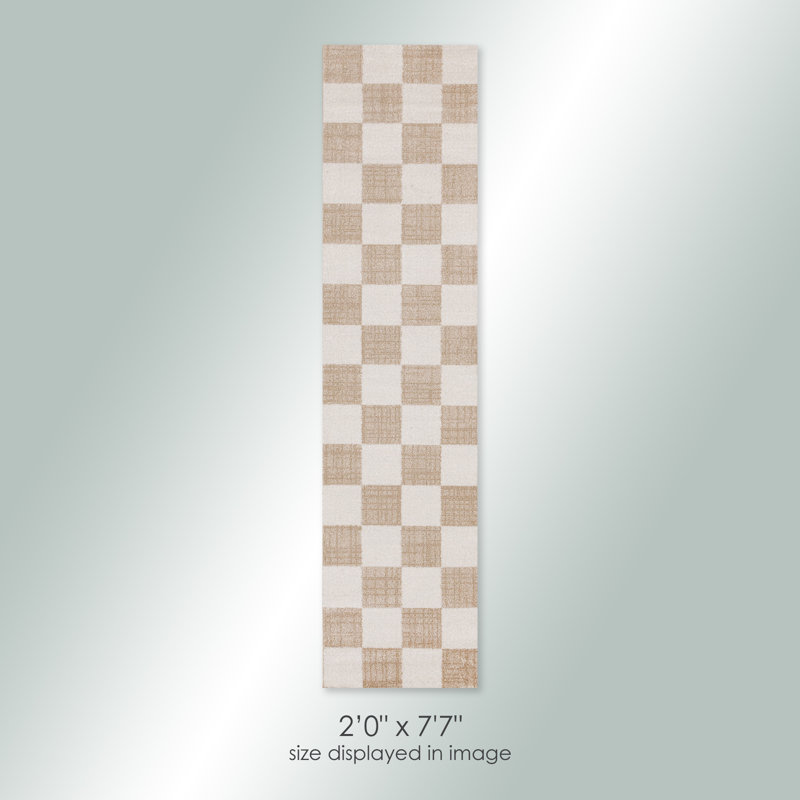 Tapis crème / beige Wum Collection, Tapis de couloir 2 pi x 7 pi 7 po, Beige/Cream