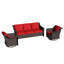 Ensemble de conversation en osier 3 pièces avec chaises d'appoint pivotantes et coussins d'extérieur moelleux-1897120027