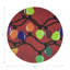 Xmas Tangle Black Vegan Leather Round Coasters-1712545830