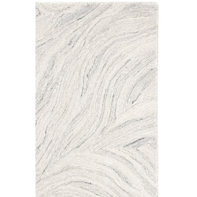 Radabaugh Abstract Handmade Tufted Wool Ivory/Gray Area Rug