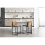 Counter Height Bar Stools Set Of 2, Upholstered Linen Bar Chairs, Metal Footrest And Frame For Kitchen,Dining Room,COFFEE