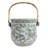 Green & White Bamboo Handle Ice Bucket