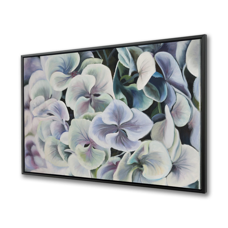 Colorful Hydrangea Flowers Canvas - Green Bedroom Decor