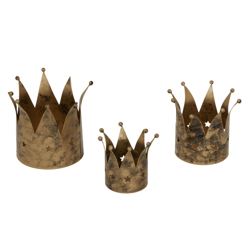 Andrian Metal Candle Accessories, 8cm H x 7cm W x 7cm D, Gold