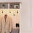 Farmhouse Entrance Porch Bench, Integrated Coat Rack LED Lights, Multi Hook Storage Compartments, Adjustable Shelves