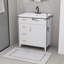 Meuble-lavabo de 30 po avec lavabo en porcelaine, tablettes réglables, portes à fermeture en douceur et trois tiroirs à fermeture en douceur
