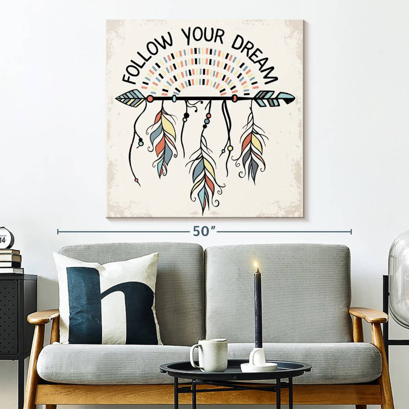 Tergel «Follow Your Dream», typographie, H 33 po x l 33 po