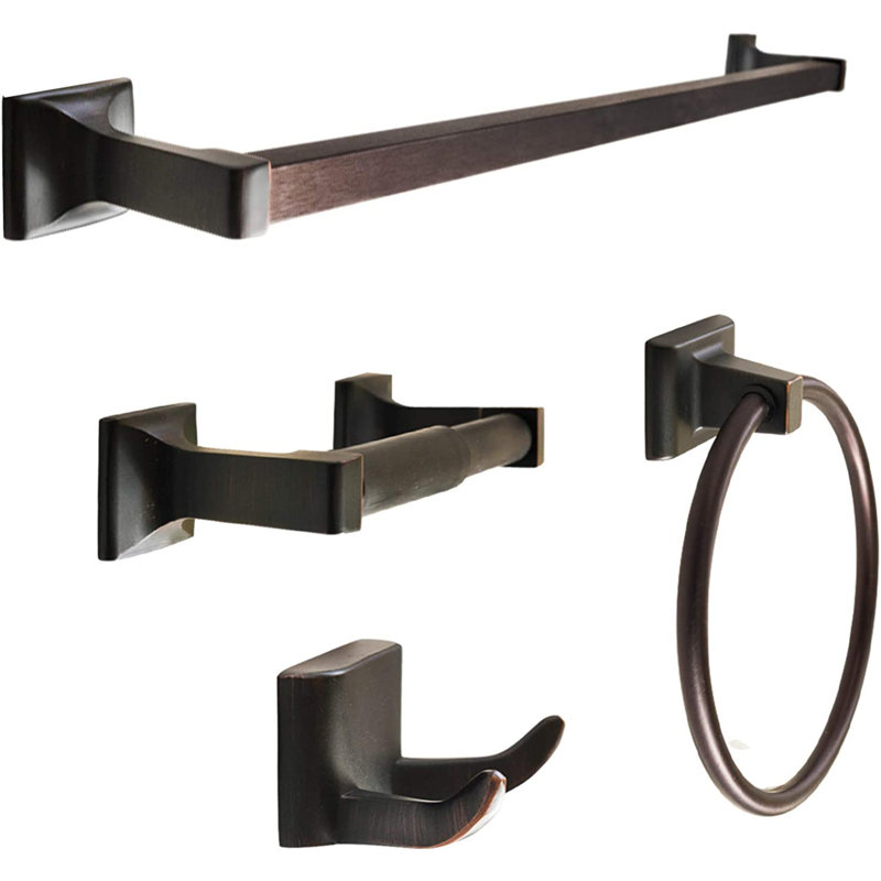 4 - Piece Bathroom Hardware Set, Oil Rubbed Bronze