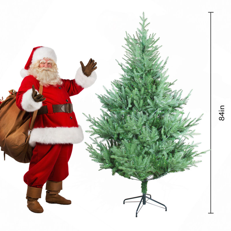 Arbre de Noël incurvé de 7 pi, un arbre de Noël de 84 po avec une forme irrégulière, des branches denses et une apparence réaliste. Cette pièce polyvalente peut servir à la fois d'Halloween et de Noël