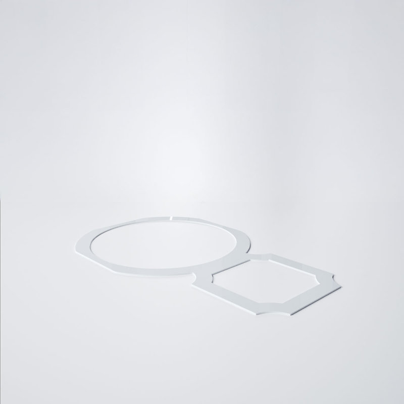 Panneaux muraux décoratifs en acrylique Hemingway, moyen, l 25 po x H 15 3/8 po x T 1/8 po, blanc, Blanc